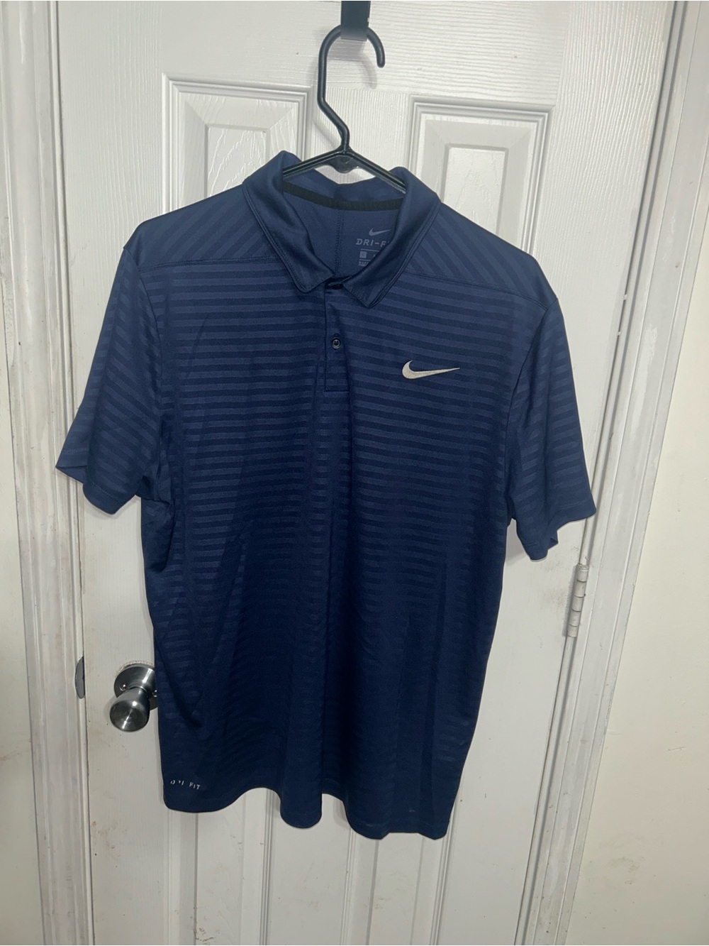 Nike Men's Navy Stripe Performance Polo